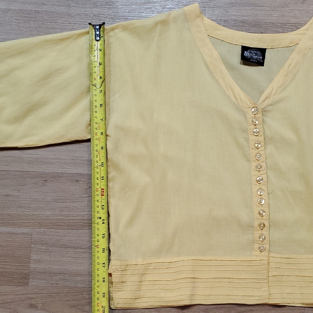 Yellow Button-Up Blouse - Picture 8 of 11